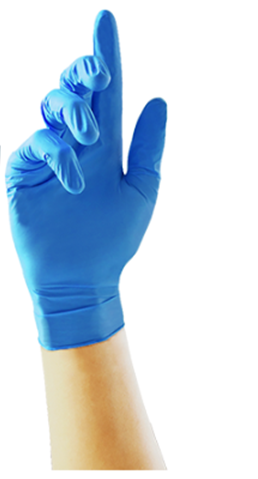 友利格顶瑞加厚型一次性蓝色丁腈手套